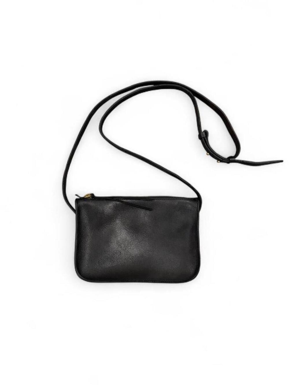 Madewell Simple Black Leather Crossbody Bag